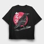 Red Moon Raven Traditional Crow, Tricou Oversize Barbati (Unisex)