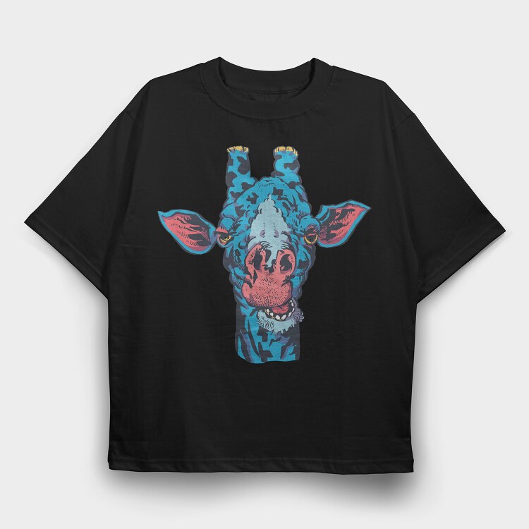 Blue Giraffe Wild, Tricou Oversize Barbati (Unisex)