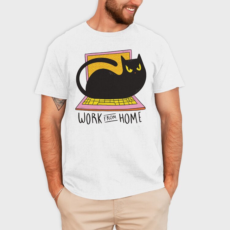 Home Office Cat Computer, Tricou Barbati (Unisex)