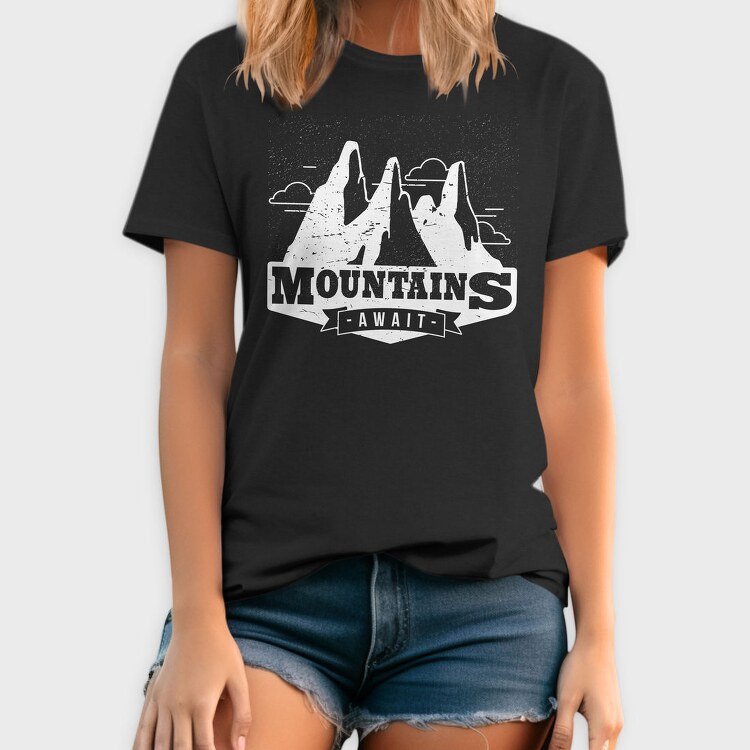 Mountains Await 05, Tricou Barbati (Unisex)