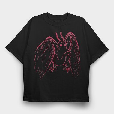 Red Mothman Creepy, Tricou Oversize Barbati (Unisex)