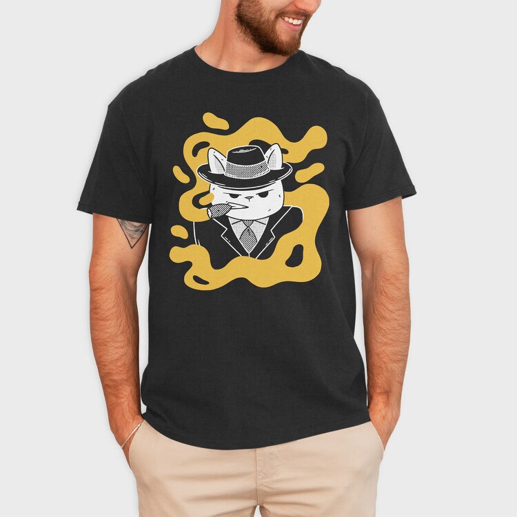 Gangster Cat, Tricou Barbati (Unisex)
