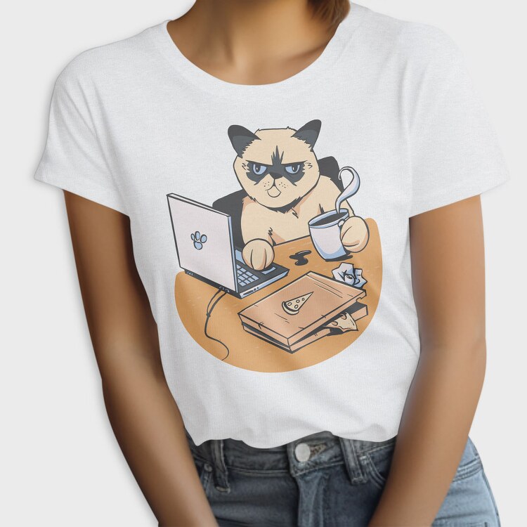 Home Office Grumpy Cat, Tricou Femei