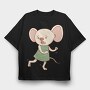 Mouse Run, Tricou Oversize Barbati (Unisex)