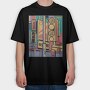 Japanese City Colorful, Tricou Oversize Barbati (Unisex)
