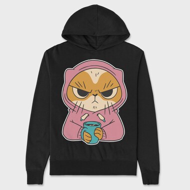 Angry Cat Coffee, Hanorac Oversize Barbati (Unisex)