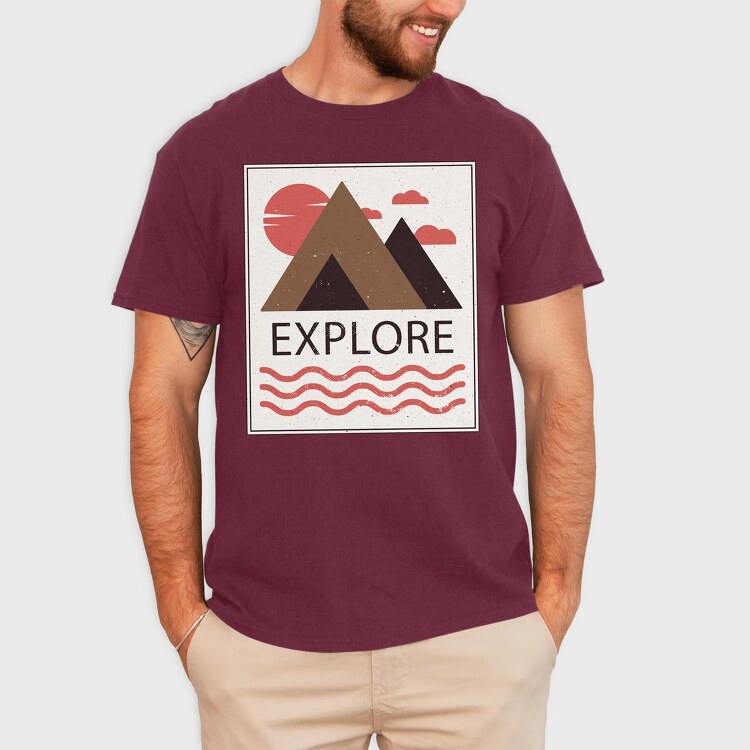 Explore, Tricou Barbati (Unisex)