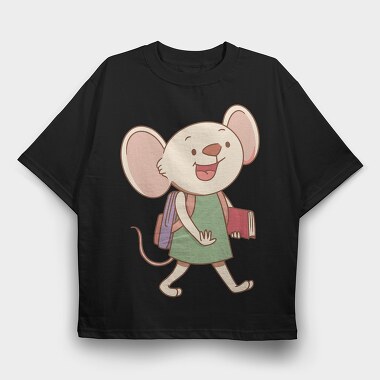 Mouse School Buddy, Tricou Oversize Barbati (Unisex)