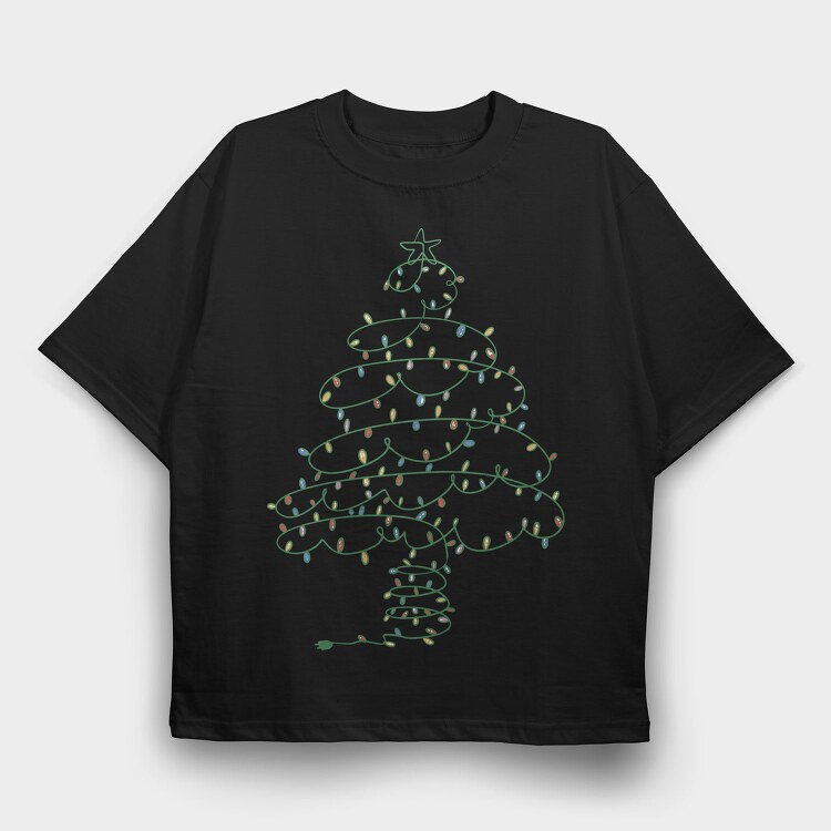 Christmas Tree Made Of Lights, Tricou Oversize Barbati (Unisex)