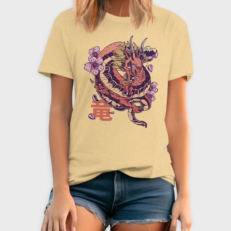 Japanese Dragon Sakura Blossom, Tricou Barbati (Unisex)