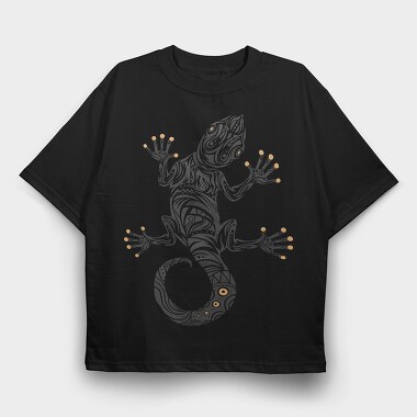 Gecko Tribal Art Hawaiian, Tricou Oversize Barbati (Unisex)