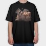 Horse And German Shepherd, Tricou Oversize Barbati (Unisex)