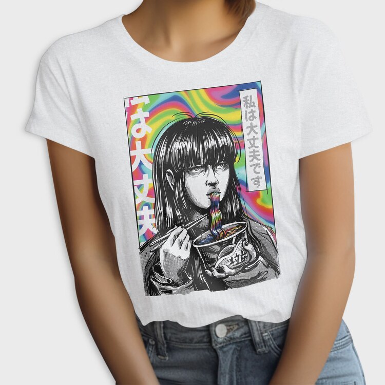 Japanese Girl Psychedelic Comic, Tricou Femei