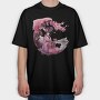Geisha With Sakura Tea, Tricou Oversize Barbati (Unisex)