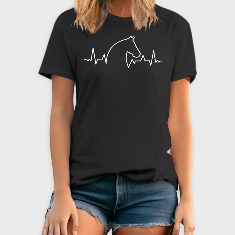 Horse Heartbeat Line, Tricou Barbati (Unisex)