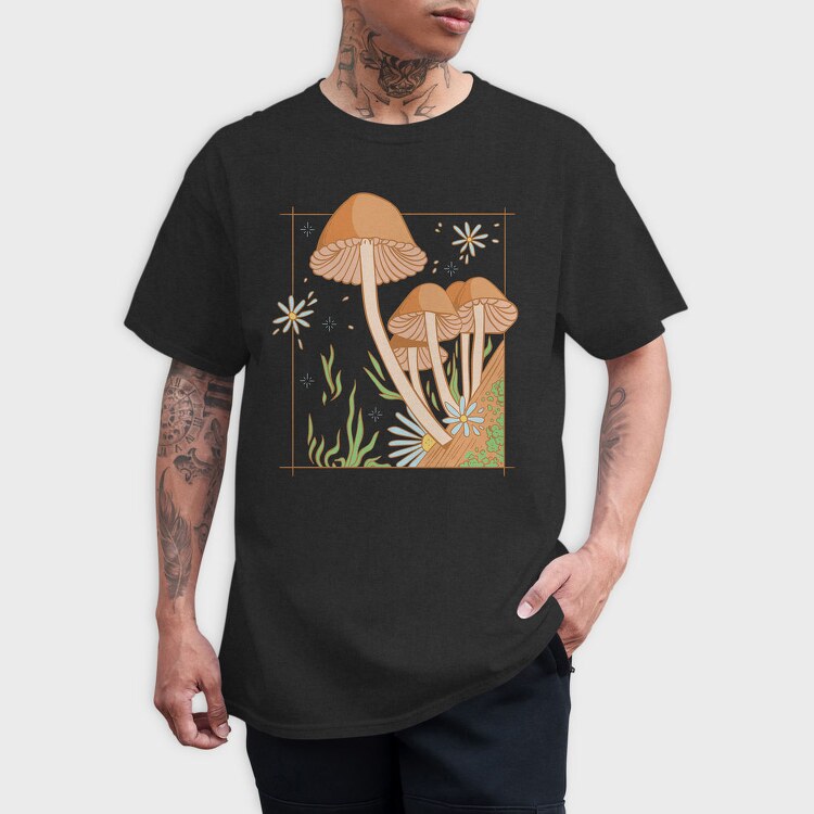 Mushroom Garden Fungi Cottage Core, Tricou Barbati (Unisex)