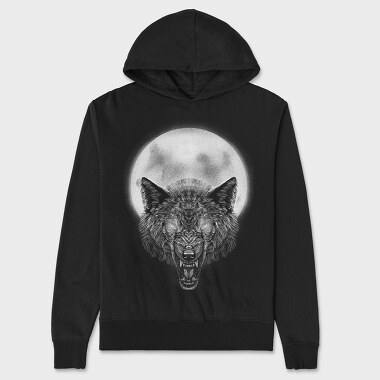 Angry Wolf Moon, Hanorac Oversize Barbati (Unisex)