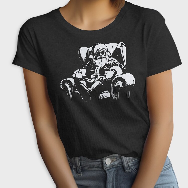 Relaxed Santa Claus Chill Cookie Milk, Tricou Femei