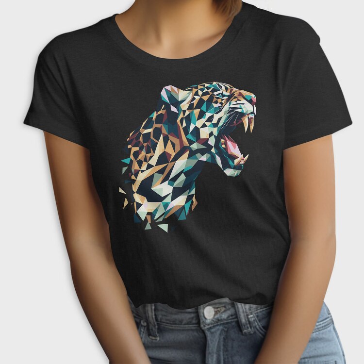 Geometric Jaguar Polygonal, Tricou Femei