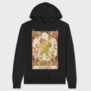 The Lovers Frog Tarot Card, Hanorac Oversize Barbati (Unisex)