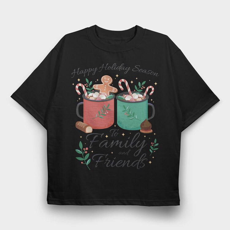 Hot Chocolate Holiday Season Drinks, Tricou Oversize Barbati (Unisex)