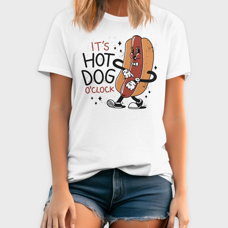 Hot Dog Cartoon Oclock, Tricou Barbati (Unisex)