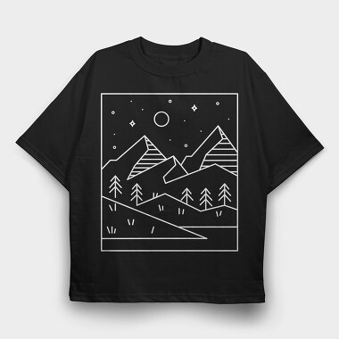 Geometric Rectangle Landscape, Tricou Oversize Barbati (Unisex)