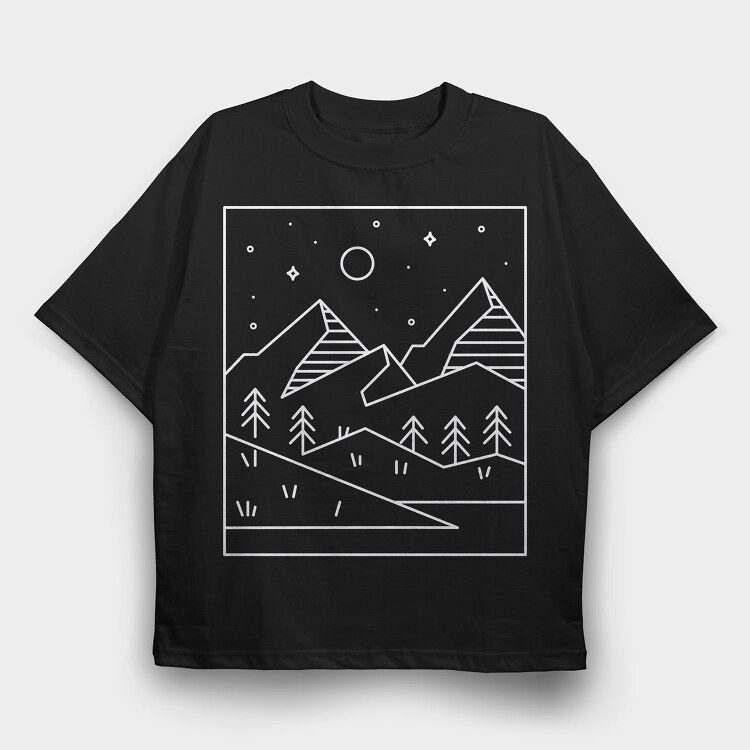 Geometric Rectangle Landscape, Tricou Oversize Barbati (Unisex)