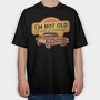 Retro Convertible Classic Car, Tricou Oversize Barbati (Unisex)