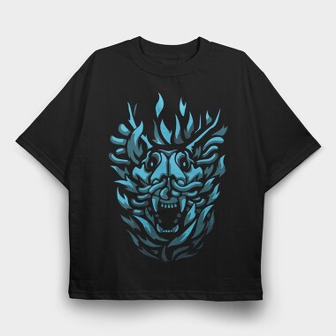 Dark Creature Demon Animal Head Darkness, Tricou Oversize Barbati (Unisex)