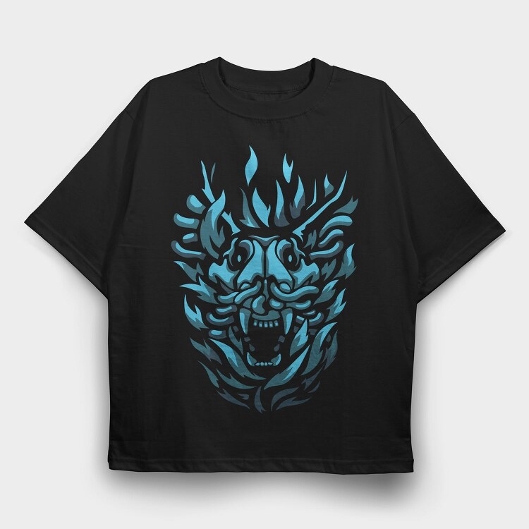 Dark Creature Demon Animal Head Darkness, Tricou Oversize Barbati (Unisex)