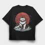 Japanese Wave Cat Catzilla, Tricou Oversize Barbati (Unisex)