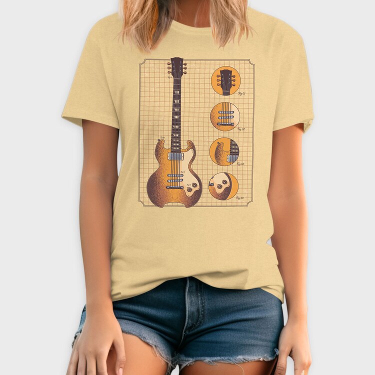 Classic Guitar Illustration, Tricou Barbati (Unisex)