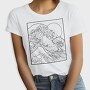 Japanese Wave Line Art, Tricou Femei
