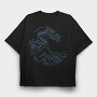 Japanese Wave, Tricou Oversize Barbati (Unisex)