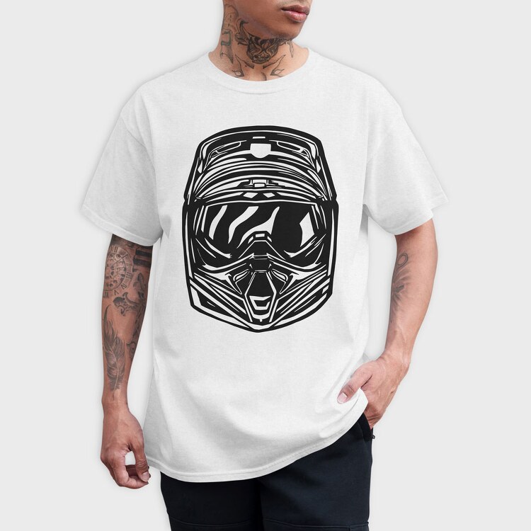 Motocross Helmet, Tricou Barbati (Unisex)