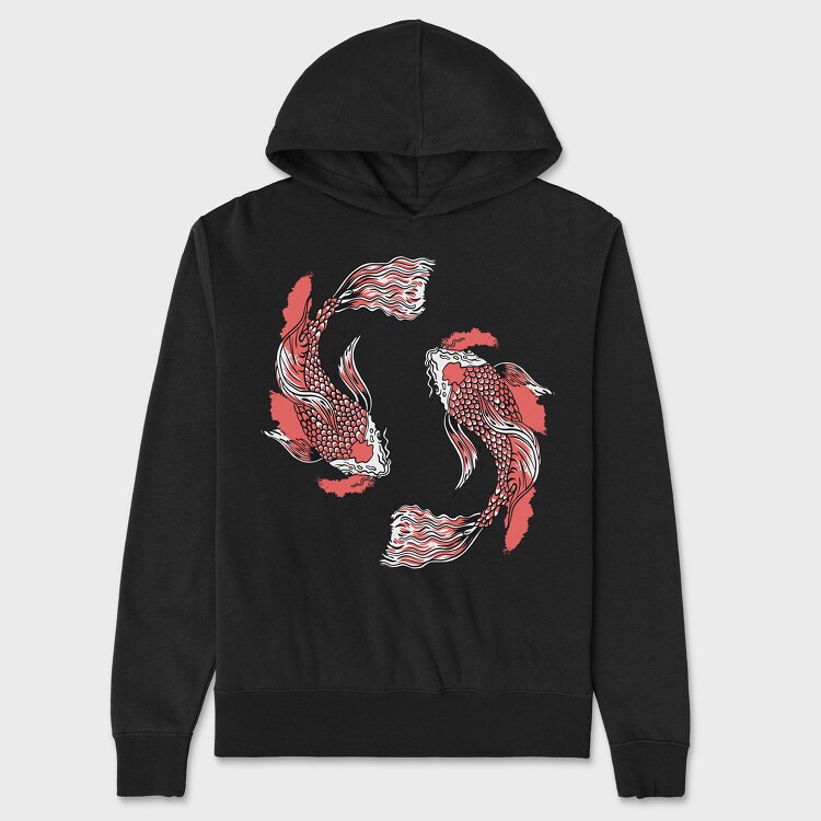 Fish Koi, Hanorac Oversize Barbati (Unisex)