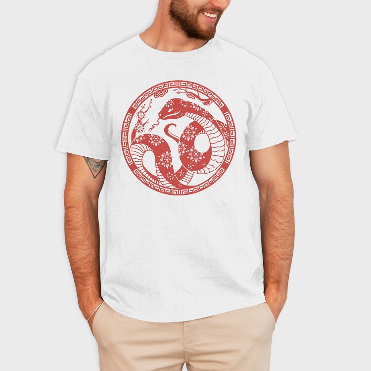 Traditional Chinese Snake Circle New Year, Tricou Barbati (Unisex)