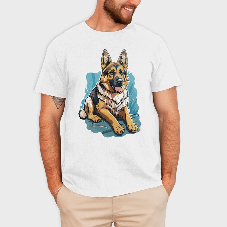 German Shepherd Portrait, Tricou Barbati (Unisex)