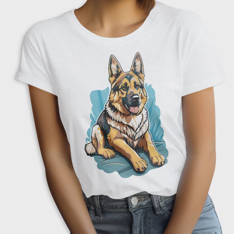 German Shepherd Portrait, Tricou Femei