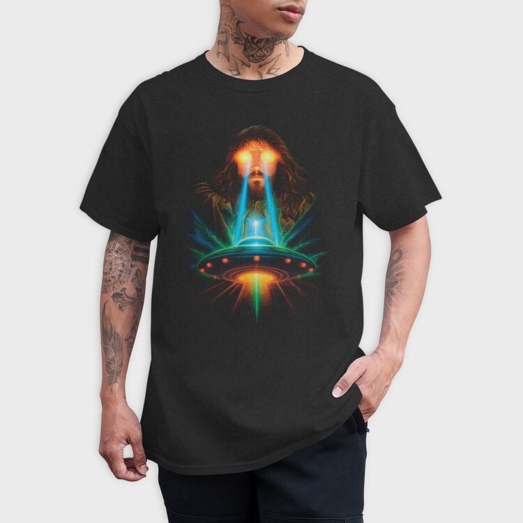Jesus And Ufo, Tricou Barbati (Unisex)