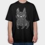 Angry French Bulldog Dog Doodle French Dog, Tricou Oversize Barbati (Unisex)