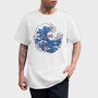 Wave With Koi Fishes, Tricou Barbati (Unisex)
