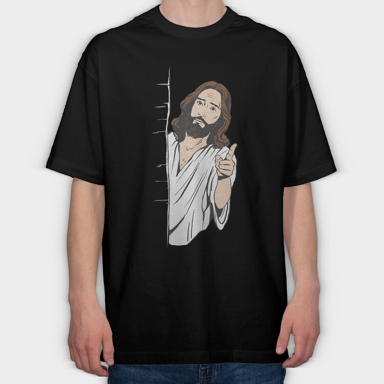 Jesus Judging Religion, Tricou Oversize Barbati (Unisex)