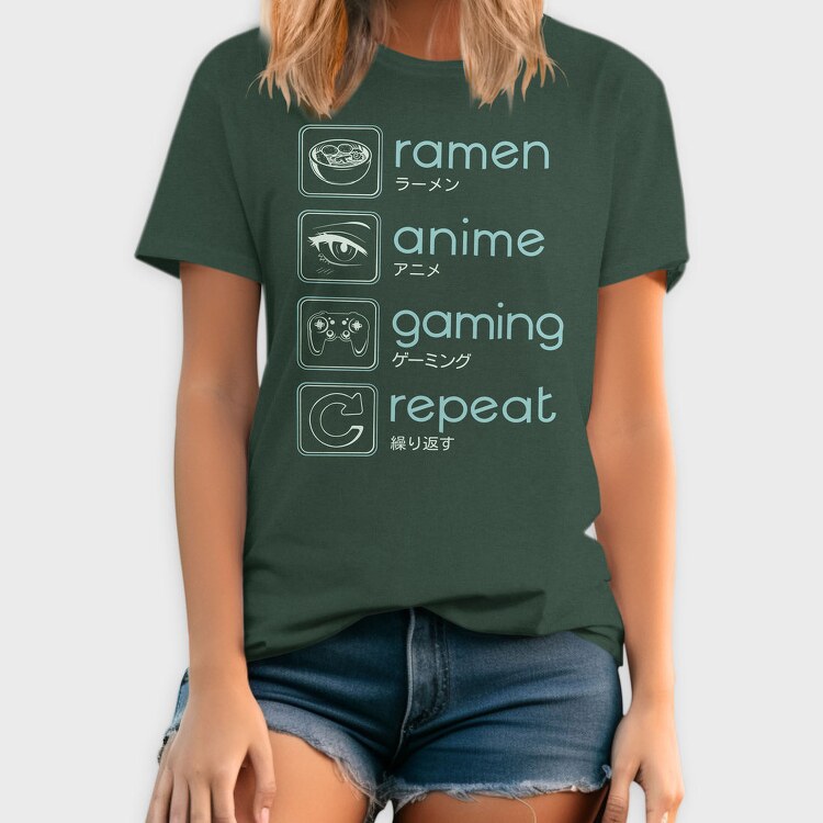 Anime And Gaming Routine Ramen Repeat, Tricou Barbati (Unisex)