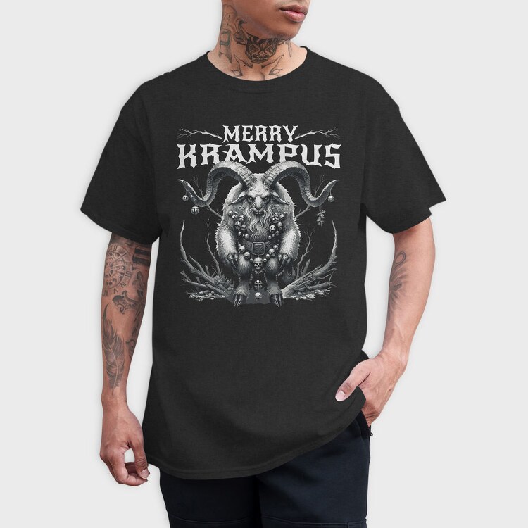 Dark Merry Krampus Portrait Trend, Tricou Barbati (Unisex)