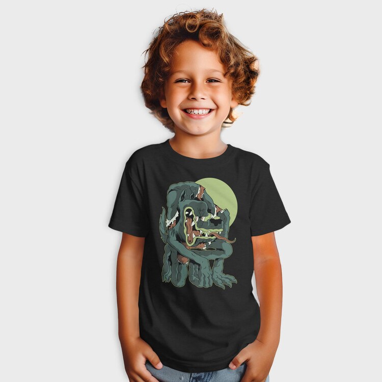 Werewolf Cartoon Halloween Wolf Moon, Tricou Copii