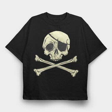 Jolly Roger Pirate Flag, Tricou Oversize Barbati (Unisex)