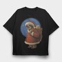 Sloth Santa Claus In Christmas, Tricou Oversize Barbati (Unisex)