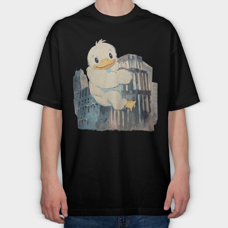 Giant Duck City Building, Tricou Oversize Barbati (Unisex)